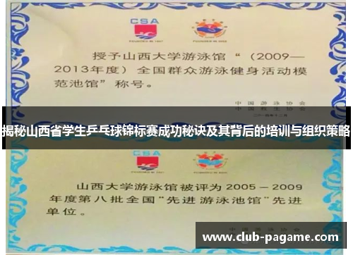 揭秘山西省学生乒乓球锦标赛成功秘诀及其背后的培训与组织策略